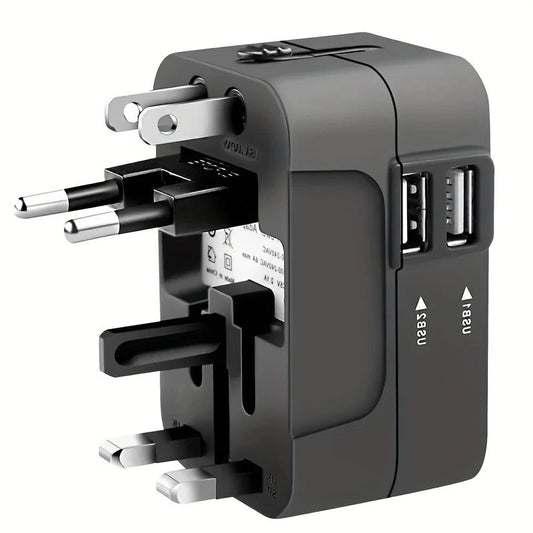 Global rejseadapter med duale USB-opladningsporte