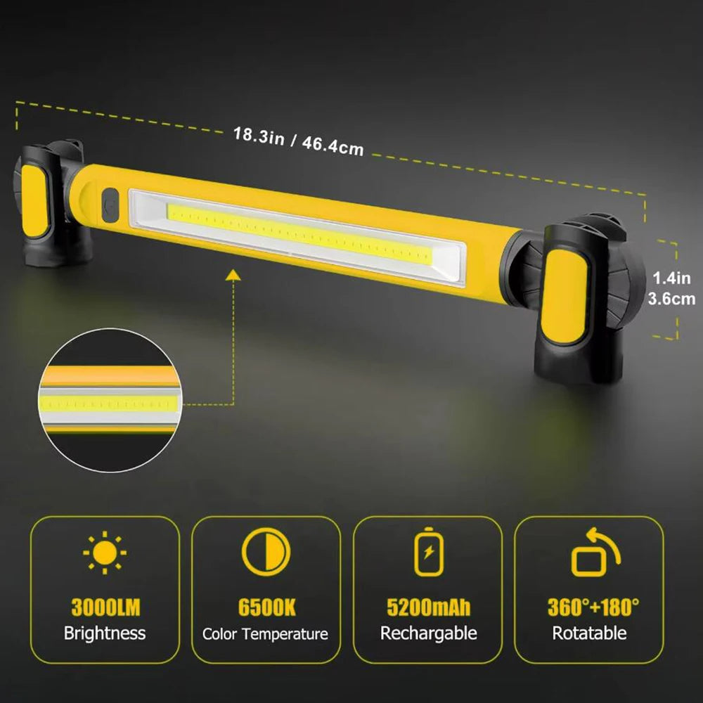 Genopladelig LED-arbejdslys med magnetbase