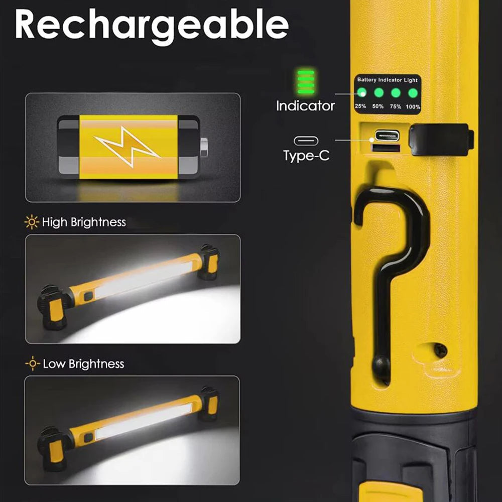 Genopladelig LED-arbejdslys med magnetbase