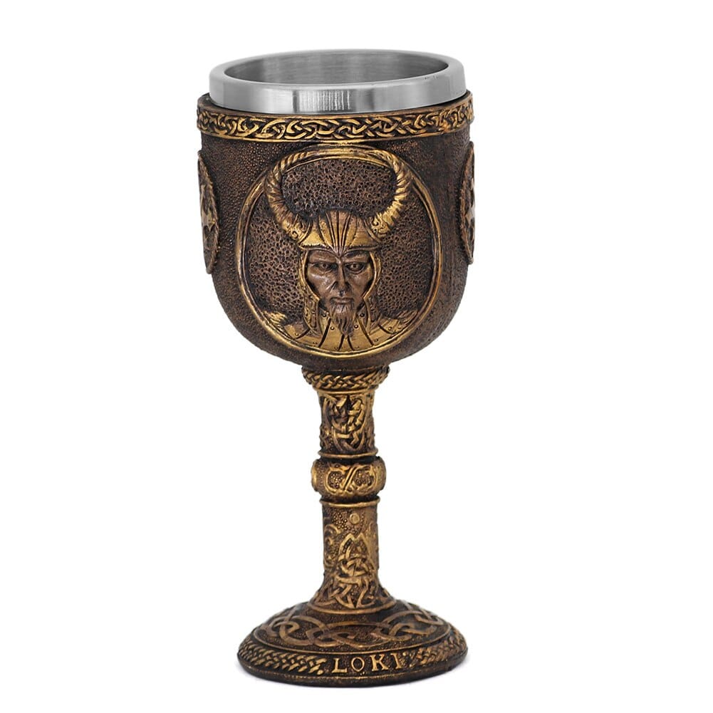 Vikingeglas med snedig figur-motiv