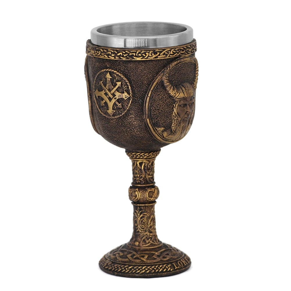 Vikingeglas med snedig figur-motiv