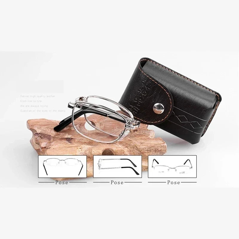 Kompakte Klapp-Lesebrille med Etui