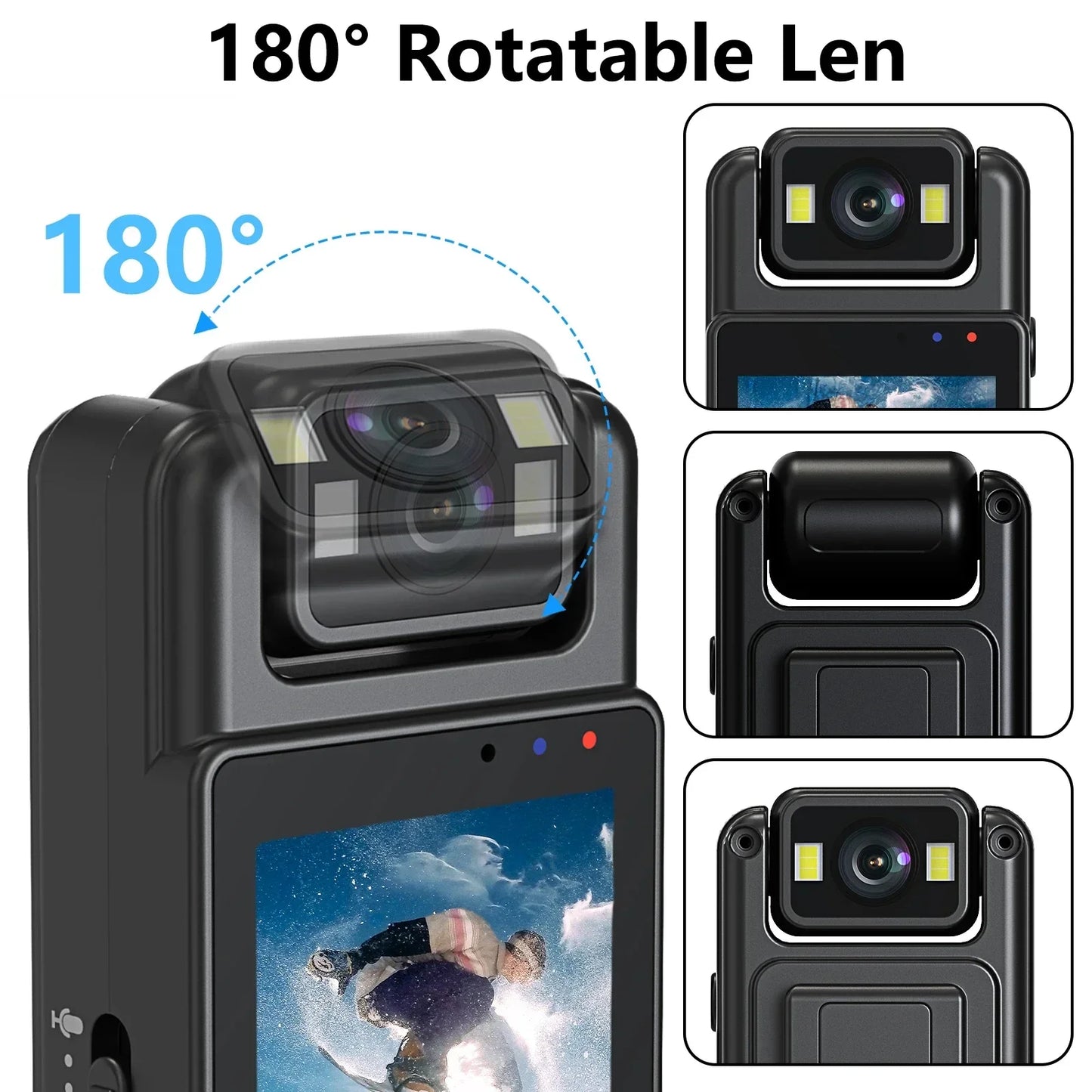 Kompakt Bodycam med Loop-optagelse & Skærm