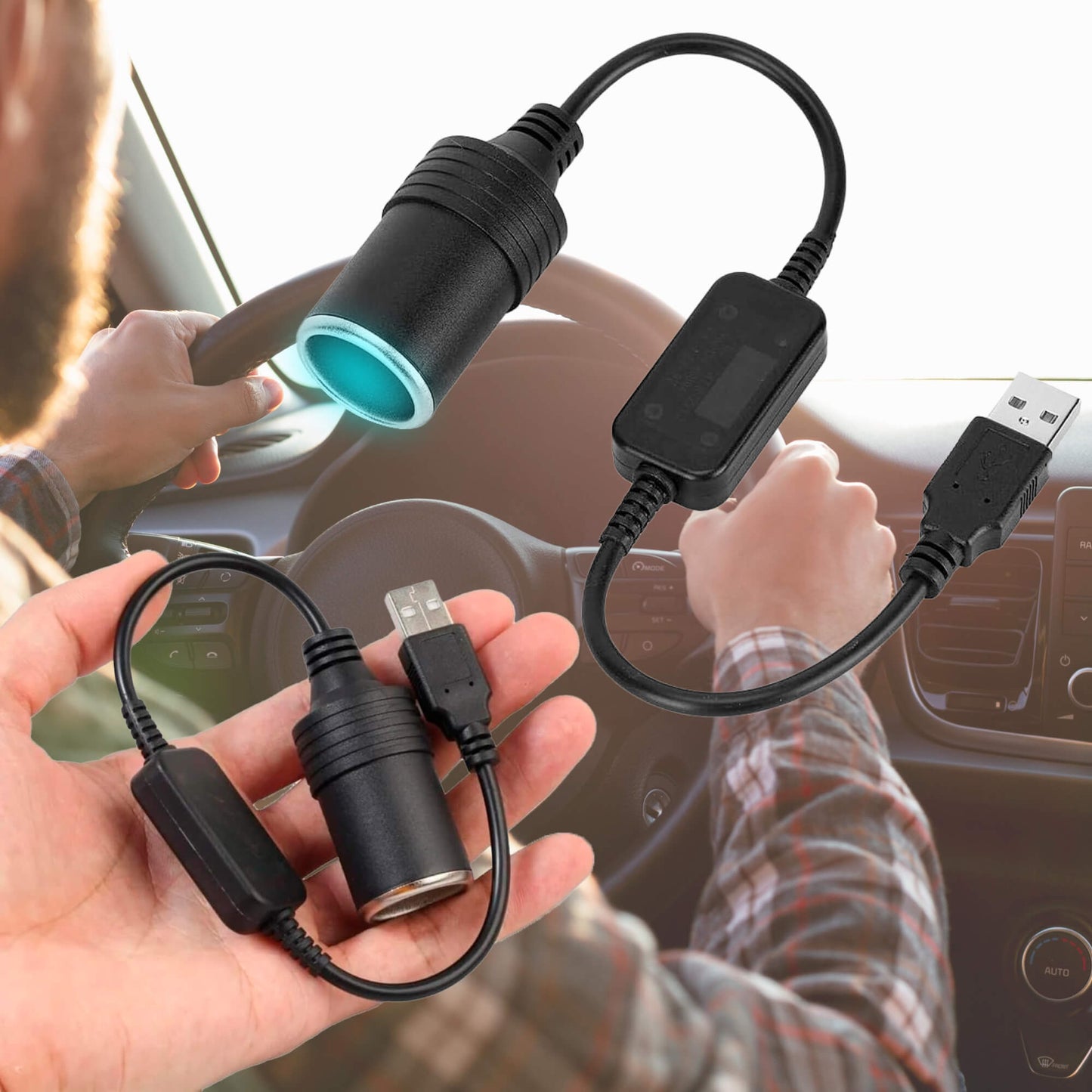 USB til 12V Biladapter – Enkel Plug & Play Strømløsning