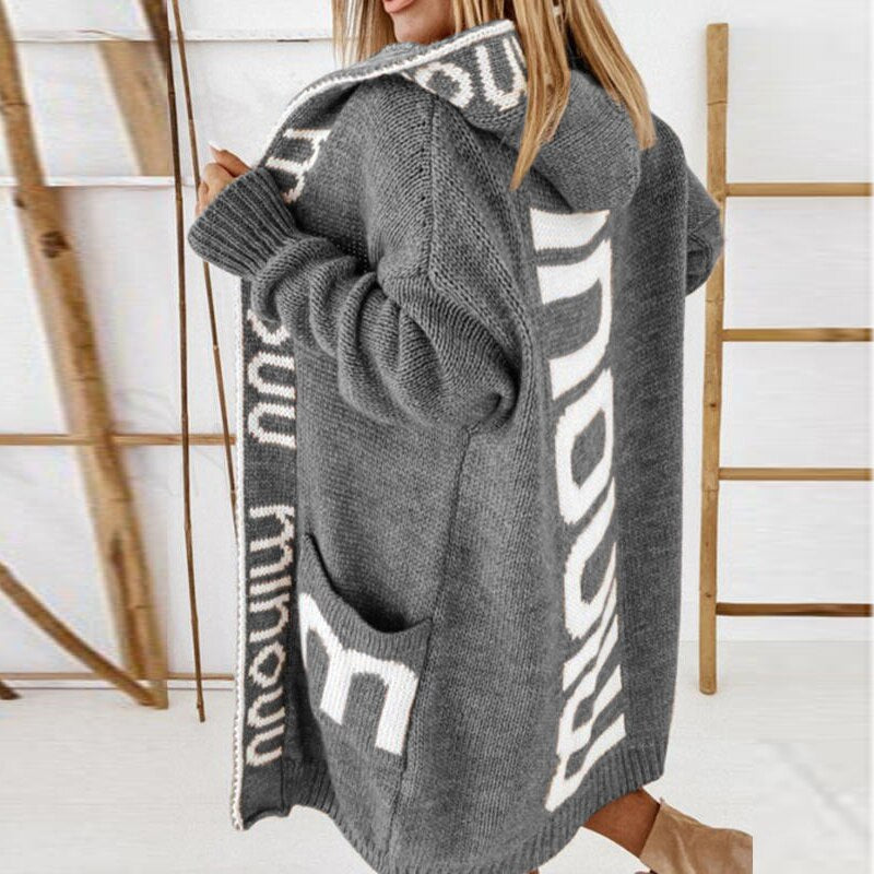 Elegant Vinter Hættetrøje Cardigan